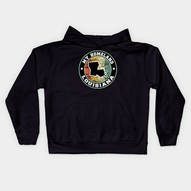 Homeland Louisiana state USA vintage Kids Hoodie by LiquidLine